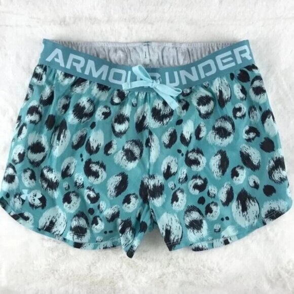 UNDER ARMOUR Girls Play Up Printed Shorts LARGE - Picture 1 of 4